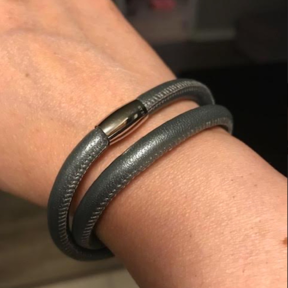 Emma & Roe Grey Leather Wrap Bracelet From Michael Hill